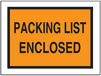 "Packing List Enclosed" Full-Face Envelopes - Orange, 10 x 12" S-5966