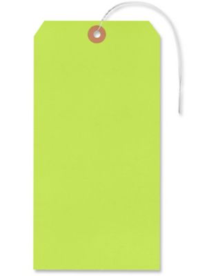 Jumbo Shipping Tags - #12, 8 x 4", Pre-wired, Green S-5975GPW