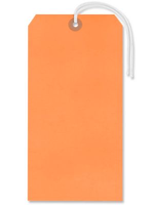 Jumbo Shipping Tags - #12, 8 x 4", Pre-strung, Orange S-5975OPS