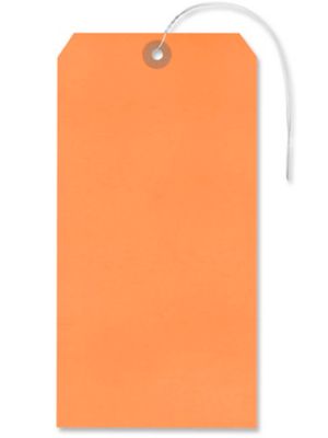 Jumbo Shipping Tags - #12, 8 x 4", Pre-wired, Orange S-5975OPW