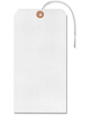 Jumbo Shipping Tags - #12, 8 x 4", Pre-wired, White S-5975WPW