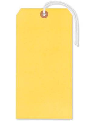 Jumbo Shipping Tags - #12, 8 x 4", Pre-strung, Yellow S-5975YPS