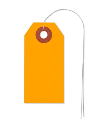 Fluorescent Tags - #1, 2 3/4 x 1 3/8", Pre-wired, Orange S-5978OPW