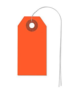 Fluorescent Tags - #1, 2 3/4 x 1 3/8", Pre-wired, Red S-5978RPW