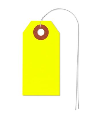 Fluorescent Tags - #1, 2 3/4 x 1 3/8", Pre-wired, Yellow S-5978YPW