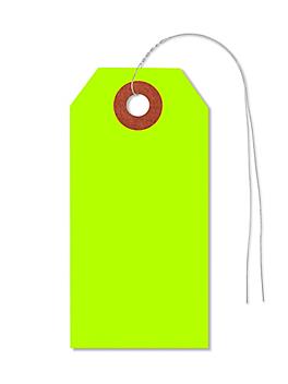 Fluorescent Tags - #2, 3 1/4 x 1 5/8", Pre-wired, Green S-5979GPW