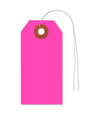 Fluorescent Tags - #2, 3 1/4 x 1 5/8", Pre-wired, Pink S-5979PPW