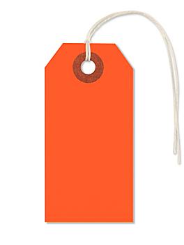 Fluorescent Tags - #2, 3 1/4 x 1 5/8", Pre-strung, Red S-5979RPS