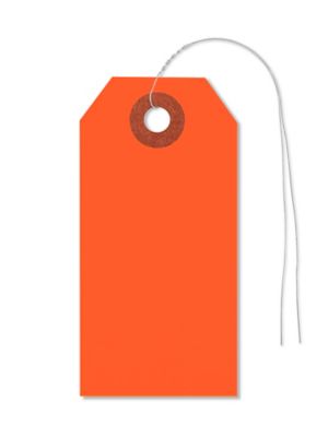 Fluorescent Tags - #2, 3 1/4 x 1 5/8", Pre-wired, Red S-5979RPW