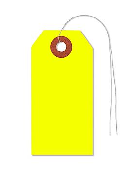 Fluorescent Tags - #2, 3 1/4 x 1 5/8", Pre-wired, Yellow S-5979YPW
