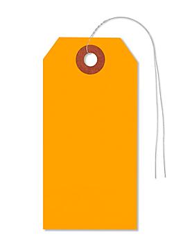 Fluorescent Tags - #3, 3 3/4 x 1 7/8", Pre-wired, Orange S-5980OPW