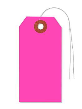 Fluorescent Tags - #3, 3 3/4 x 1 7/8", Pre-wired, Pink S-5980PPW