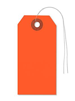 Fluorescent Tags - #3, 3 3/4 x 1 7/8", Pre-wired, Red S-5980RPW