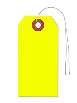 Fluorescent Tags - #3, 3 3/4 x 1 7/8", Pre-wired, Yellow S-5980YPW