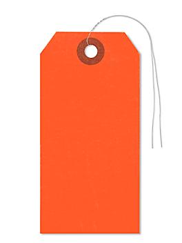 Fluorescent Tags - #4, 4 1/4 x 2 1/8", Pre-wired, Red S-5981RPW