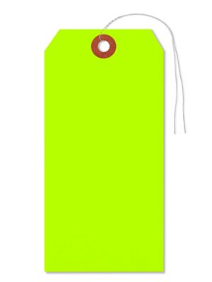 Fluorescent Tags - #7, 5 3/4 x 2 7/8", Pre-wired, Green S-5982GPW
