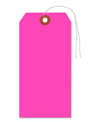 Fluorescent Tags - #7, 5 3/4 x 2 7/8", Pre-wired, Pink S-5982PPW