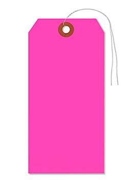 Fluorescent Tags - #7, 5 3/4 x 2 7/8", Pre-wired, Pink S-5982PPW