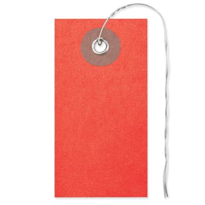 Tyvek® Tags - #1, Pre-wired, Red S-5984R-PW - Uline