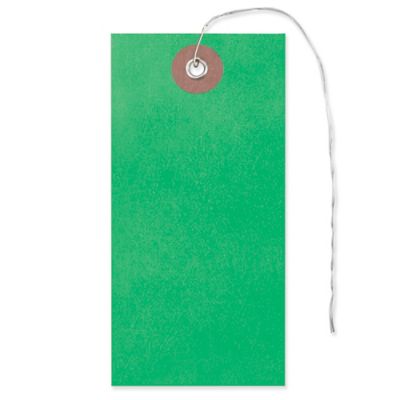 Tyvek® Tags - #4, Pre-wired, Green S-5987G-PW - Uline