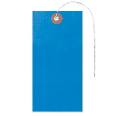 Tyvek® Tags - #6, Pre-wired, Blue S-5988BLU-PW - Uline