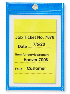 Job Ticket Holders - 4 x 6", Neon Blue S-6013BLU