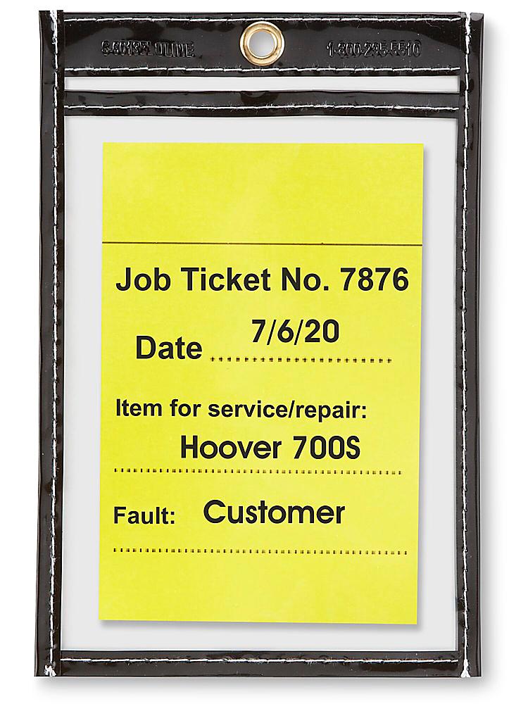 U-Line S-5511BL 9" x 6" Job Ticket Holder Black 50 pack 