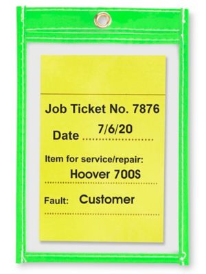 Job Ticket Holders - 4 x 6", Green S-6013G