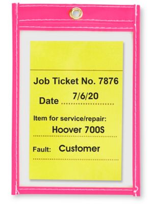 Job Ticket Holders - 4 x 6", Pink S-6013P