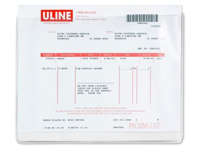 Press-On Vinyl Envelopes - 11 x 8 1/2" S-6017
