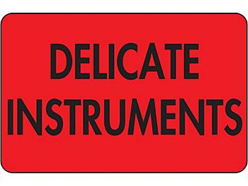 Fluorescent Shipping Labels - "Delicate Instruments", 2 x 3" S-603
