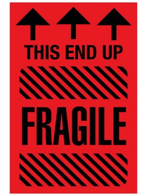 "This End Up/Fragile" Label - 4 x 6"