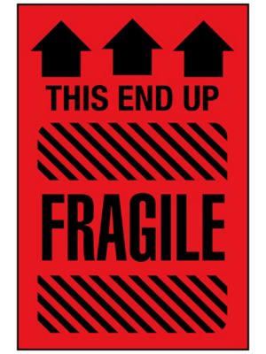 "This End Up/Fragile" Label - 4 x 6"