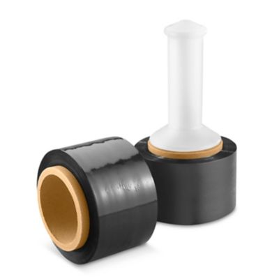 Uline Colored Mini-Wrap - 80 gauge, 3" x 1,000', Black S-6103BL