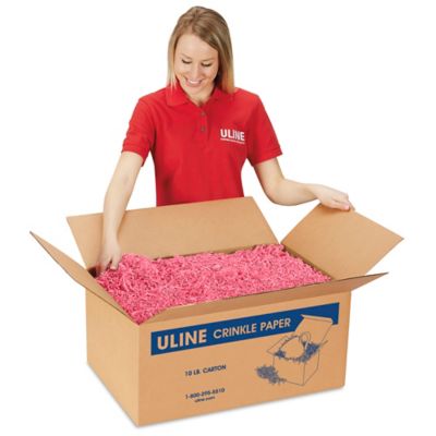 Crinkle Paper - 10 lb, Pink S-6119P - Uline