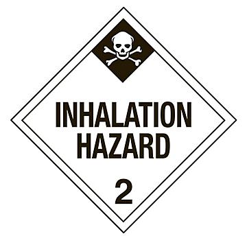 D.O.T. Placard - "Inhalation Hazard 2", Tagboard