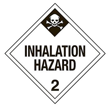 D.O.T. Placard - "Inhalation Hazard 2", Adhesive Vinyl S-6128V