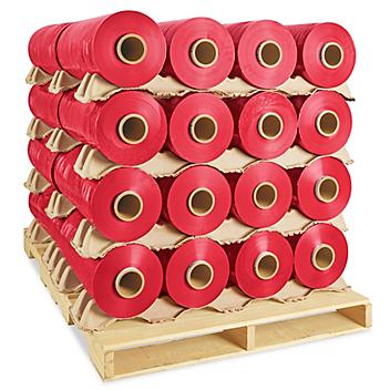 Uline Machine Length Wrap Skid Lot - Cast, 80 gauge, 20" x 6,000', Red S-6145S