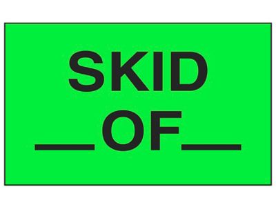 Étiquette adhésive – « Skid __ of __ », 3 x 5 po
