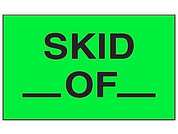 "Skid __ of __" Label - 3 x 5" S-6158