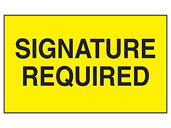 "Signature Required" Labels - 3 x 5" S-6159