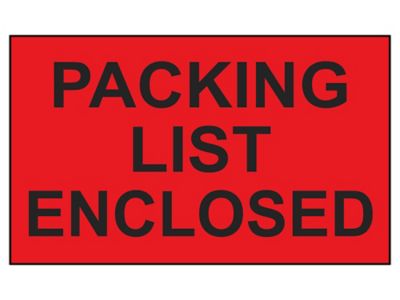 "Packing List Enclosed" Label - 3 x 5"