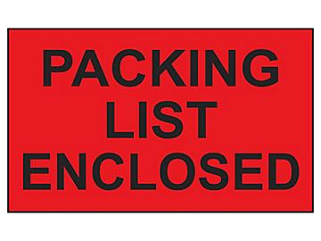 "Packing List Enclosed" Label - 3 x 5"