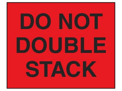 Jumbo Pallet Protection Labels - "Do Not Double Stack", 8 x 10"