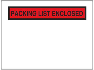 Enveloppes de bordereau d'expédition français/anglais – « Packing List  Enclosed », 4 1/2 x 5 1/2 po S-24441 - Uline