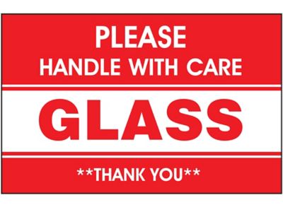 "Please Handle with Care/Glass/Thank You" Label - 2 x 3"