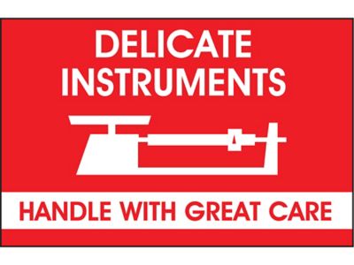 "Delicate Instruments/Handle with Great Care" Label - 2 x 3"
