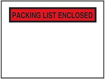 "Packing List Enclosed" Banner Envelopes - Red, 4 1/2 x 6" S-619