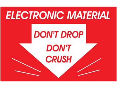 "Electronic Material/Don't Drop/Don't Crush" Label - 2 x 3"