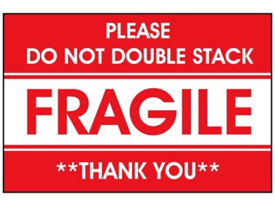 "Please Do Not Double Stack/Fragile/Thank You" Label - 2 x 3"